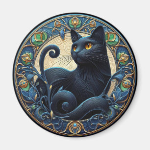 Art Nouveau Chat noir Magnet celtique