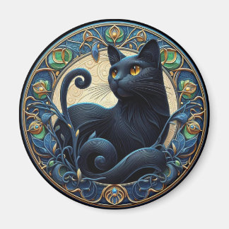 Art Nouveau Chat noir Magnet celtique