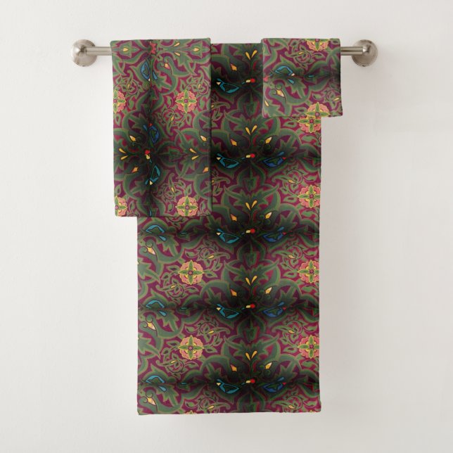 Art nouveau Christopher buffet textile floral art (En situation)