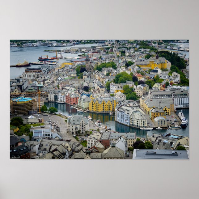 Art Nouveau city Alesund, Norway poster (Devant)