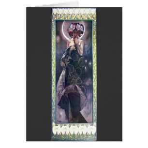Art Nouveau Deco de femme de nuit de lune de Mucha