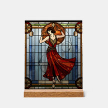 Art Nouveau décoration murale en verre acrylique t