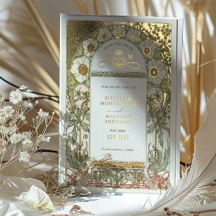 Art Nouveau Faire-Part de Mariage à Date à Enregis