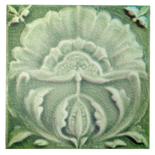Art nouveau faux jugendstil carreau de fleur vert