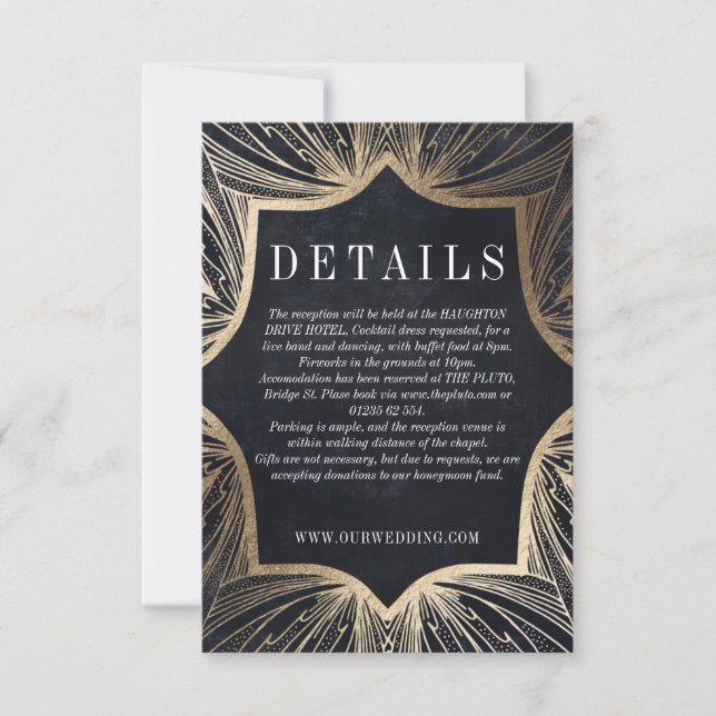 Art Nouveau faux or DÉTAILS insérer carte (Devant)