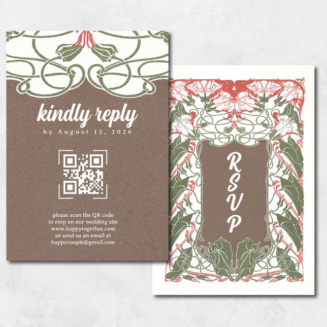 Art Nouveau Floral Elégance 2 RSVP QR (Créateur téléchargé)