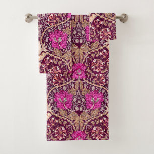 Art Nouveau floral, prune, beige et Deep Purple