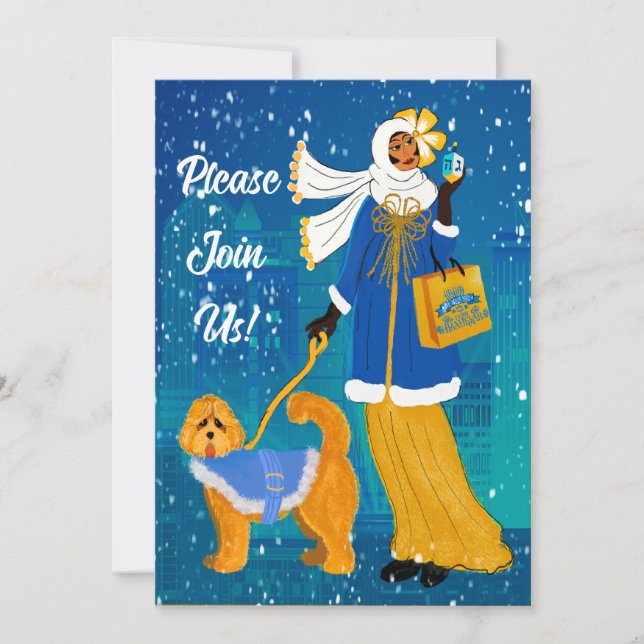 Art Nouveau Hanoukka Invitation Appartement de vac (Devant)