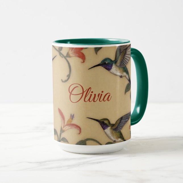 Art Nouveau Hummingbird Mug (Devant droit)