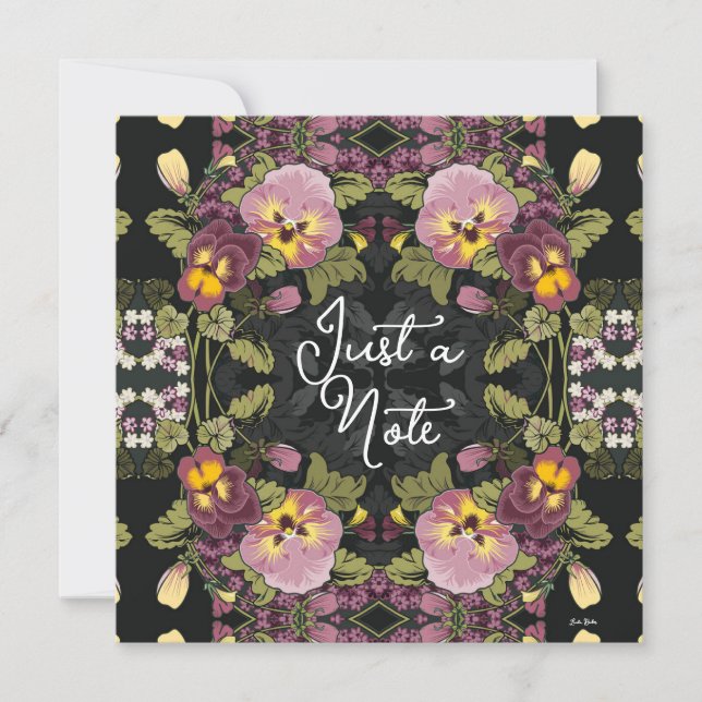 Art Nouveau Jardin de Pansies Carte Vintage Plat (Devant)