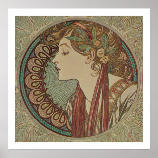 Art Nouveau ~ Laurel par Alphonse Mucha Poster