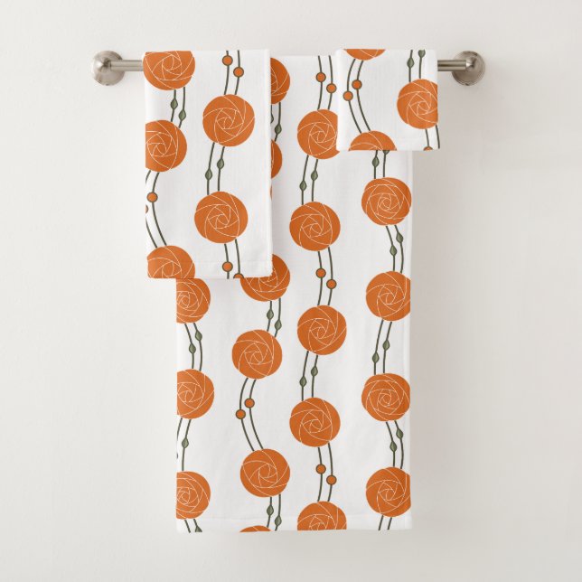 Art Nouveau Mackintosh Rose Stripes Orange (En situation)