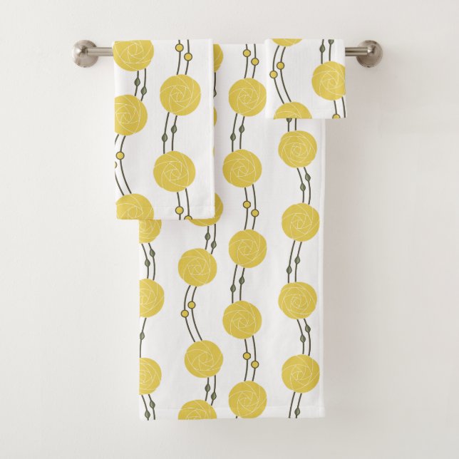 Art Nouveau Mackintosh Rose Stripes Yellow (En situation)
