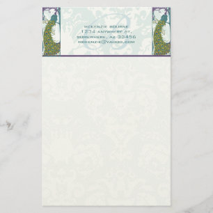 Art Nouveau Monogramme Peacock papeterie
