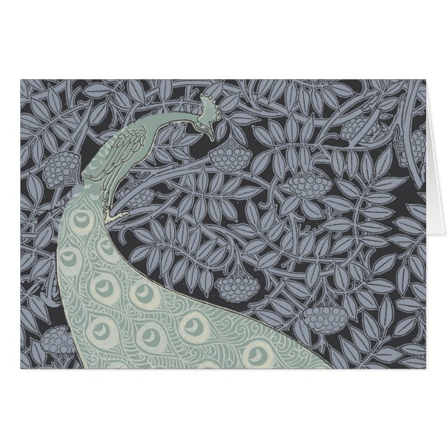 Art Nouveau Peacock Classic Vintage Bird (Devant horizontal)