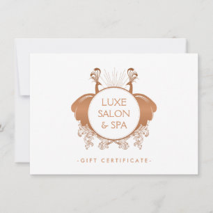 Art Nouveau Peacocks Rose Gold Certificat cadeau