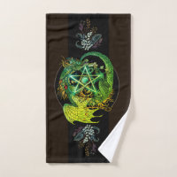 Art Nouveau Pentacle Dragon Douche rideau