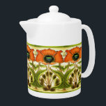 ART NOUVEAU POIVRE ROUGE VERT STYLISÉ<br><div class="desc">Élégants pavots rouges,  feuilles verts,  design floral classique,  élégant,  vibrant et classique.</div>