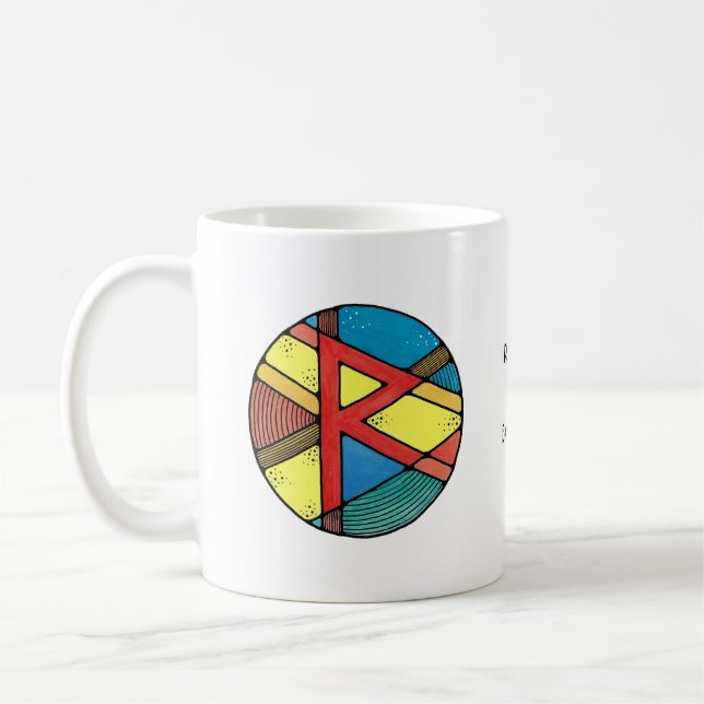 Art Nouveau Raidho Rune Mug – BALANCE! (Gauche)
