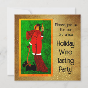 Art Nouveau Retro Holiday Angel Invitation