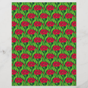 Art Nouveau rouge oeillets damas floral