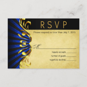 Art Nouveau Vegas RSVP   bleu or
