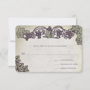 Art Nouveau Vignoble Vintage Mariage RSVP