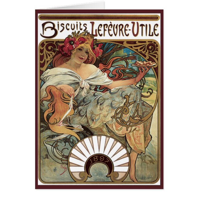 Art Nouveau vintage, Biscuits par Alphonse Mucha (Devant)