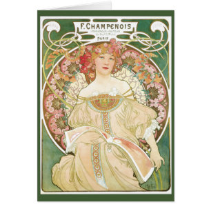 Art Nouveau vintage, Champenois par Alphonse Mucha