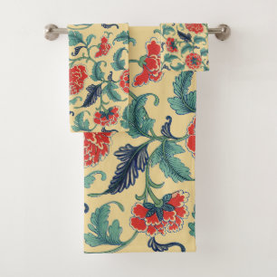 Art Nouveau Vintage Chinoiserie Fleurie Rouge Chin