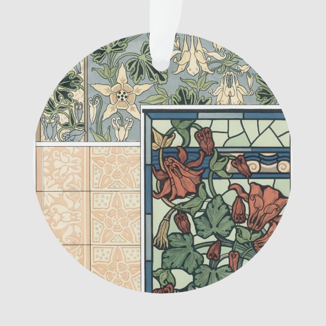 Art Nouveau vintage, Columbine Aquilegia Flowers (devant)