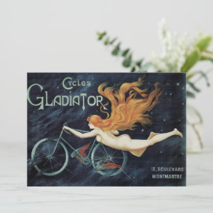 Art Nouveau vintage, Cycles Gladiateurs Invitation