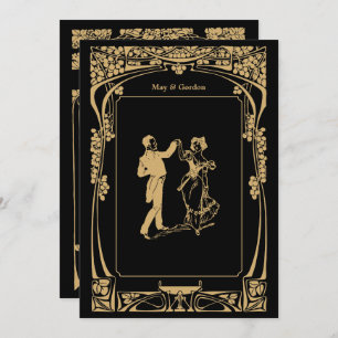 Art nouveau vintage Faire-part de mariage 2