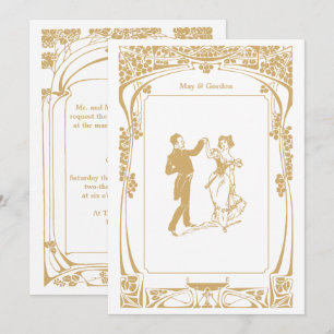 Art nouveau vintage Faire-part de mariage 2