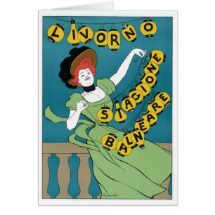 Art Nouveau vintage, Livorno Señorita dansant