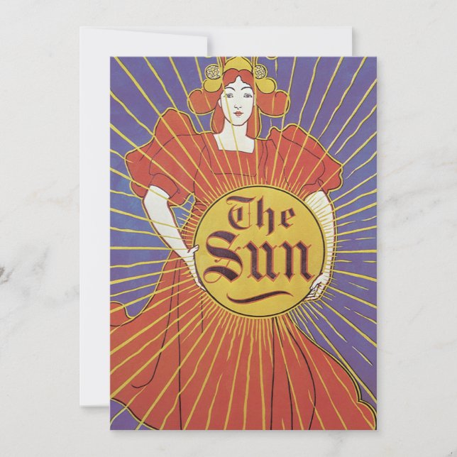 Art Nouveau vintage, New York Sun Newspaper (Devant)