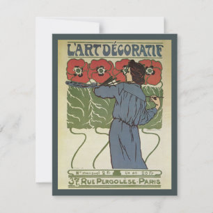Art Nouveau vintage, Peinture Artiste Fleurs De Pa