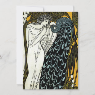 Art Nouveau vintage This Kiss, Femme avec Peacock