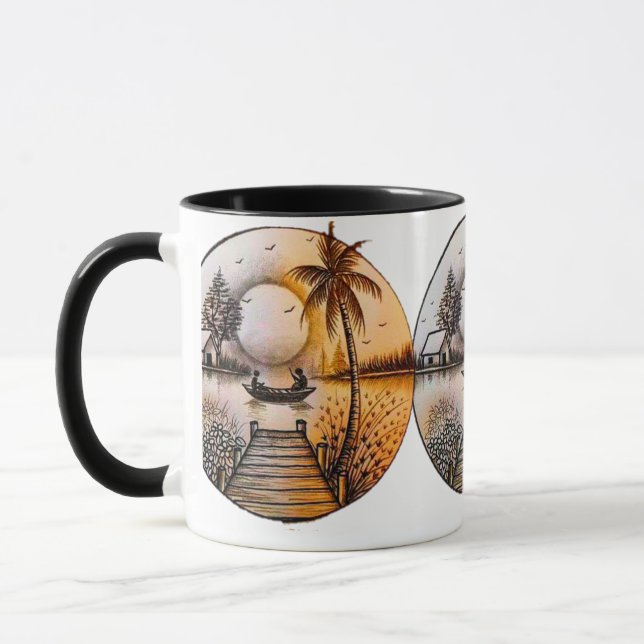 Art numérique 3D coloré Combo Mug (Gauche)
