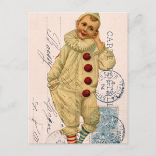 Art numérique de carte postale clown vintage