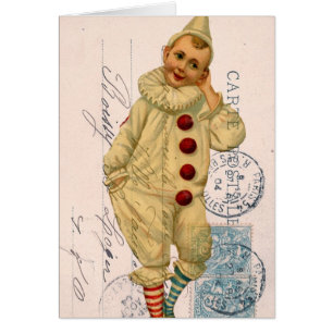 Art numérique de carte postale clown vintage