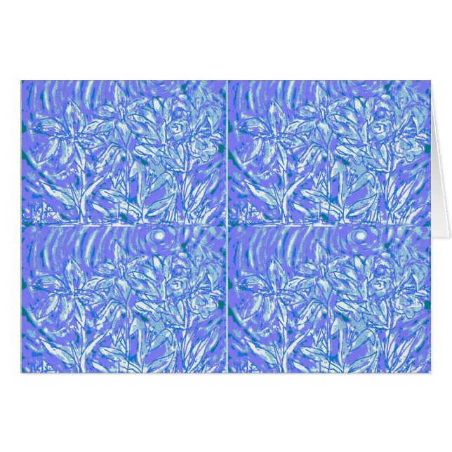 " Art numérique floral "bleu par Ní Bhroin (Devant Horizontal)