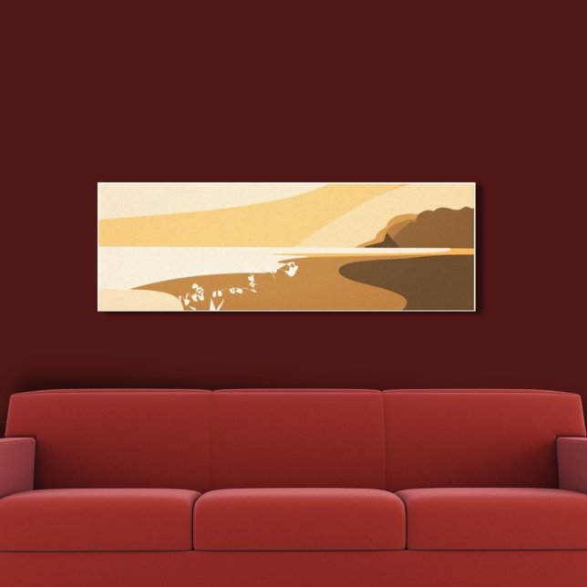 Art numérique orange tendance toile de paysage mar (Créateur téléchargé)