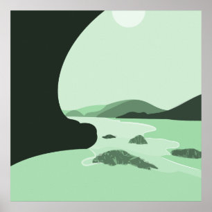 Art numérique Turquoise Beach Seascape Poster