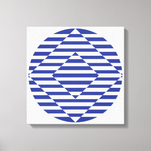 Art optique en bleu foncé 16" x 16" art mural