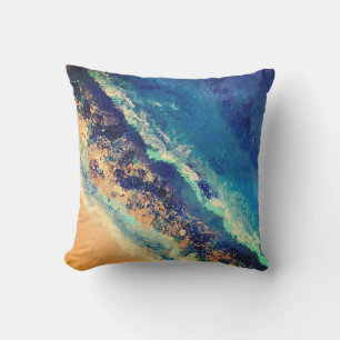 Art original coussin extérieur océan