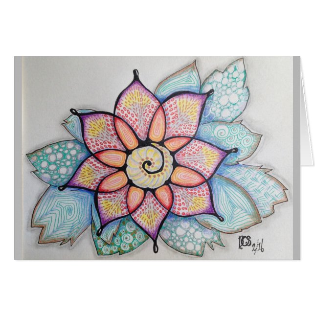 Art original dessinant la carte vierge, (Devant horizontal)