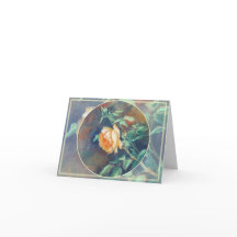 Art original Rose anglais Carte à notes pliées