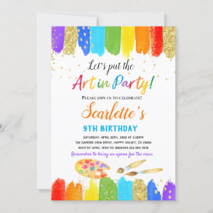 Art Painting Party Enfant Invitation anniversaire
