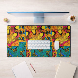 Art papillon rose et sarcelle vibrant maximaliste
